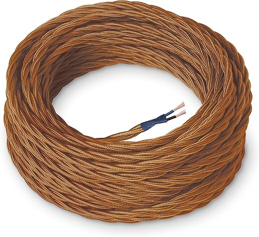 Amarcords WHISKY Textilkabel für Lampen – 10m geflochtene Seide