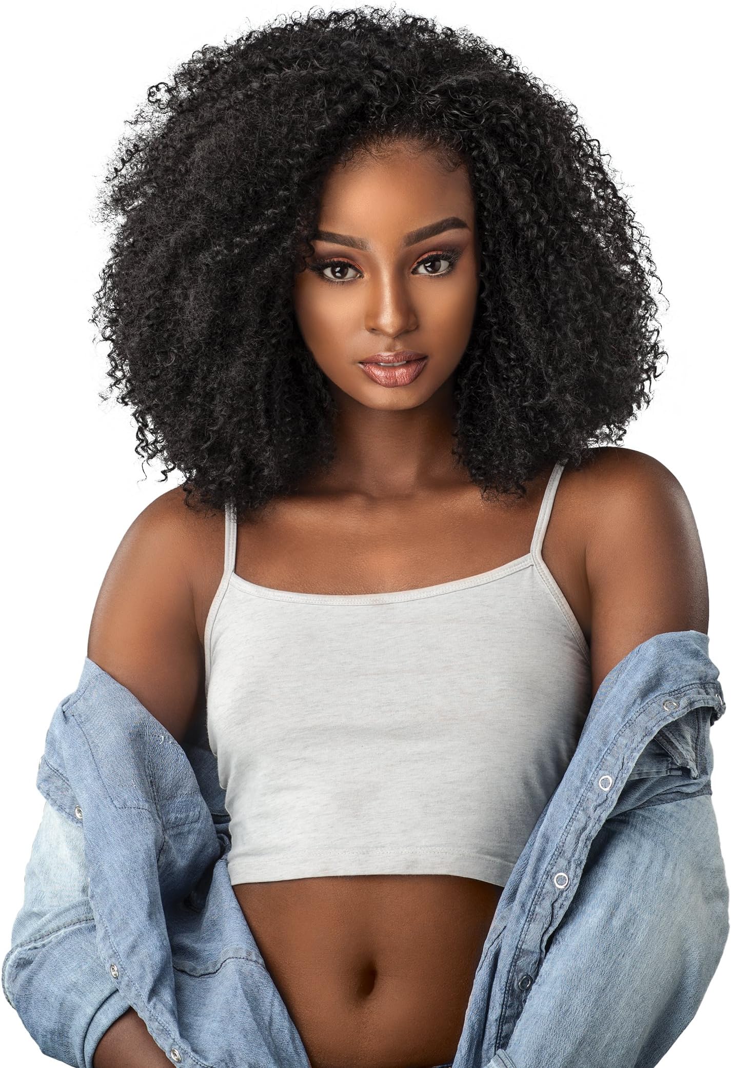 Curls Kinks & CO KINKY 4B-4C Instant Weave Half Wig - IW GAME CHANGER (1B [Off Black])