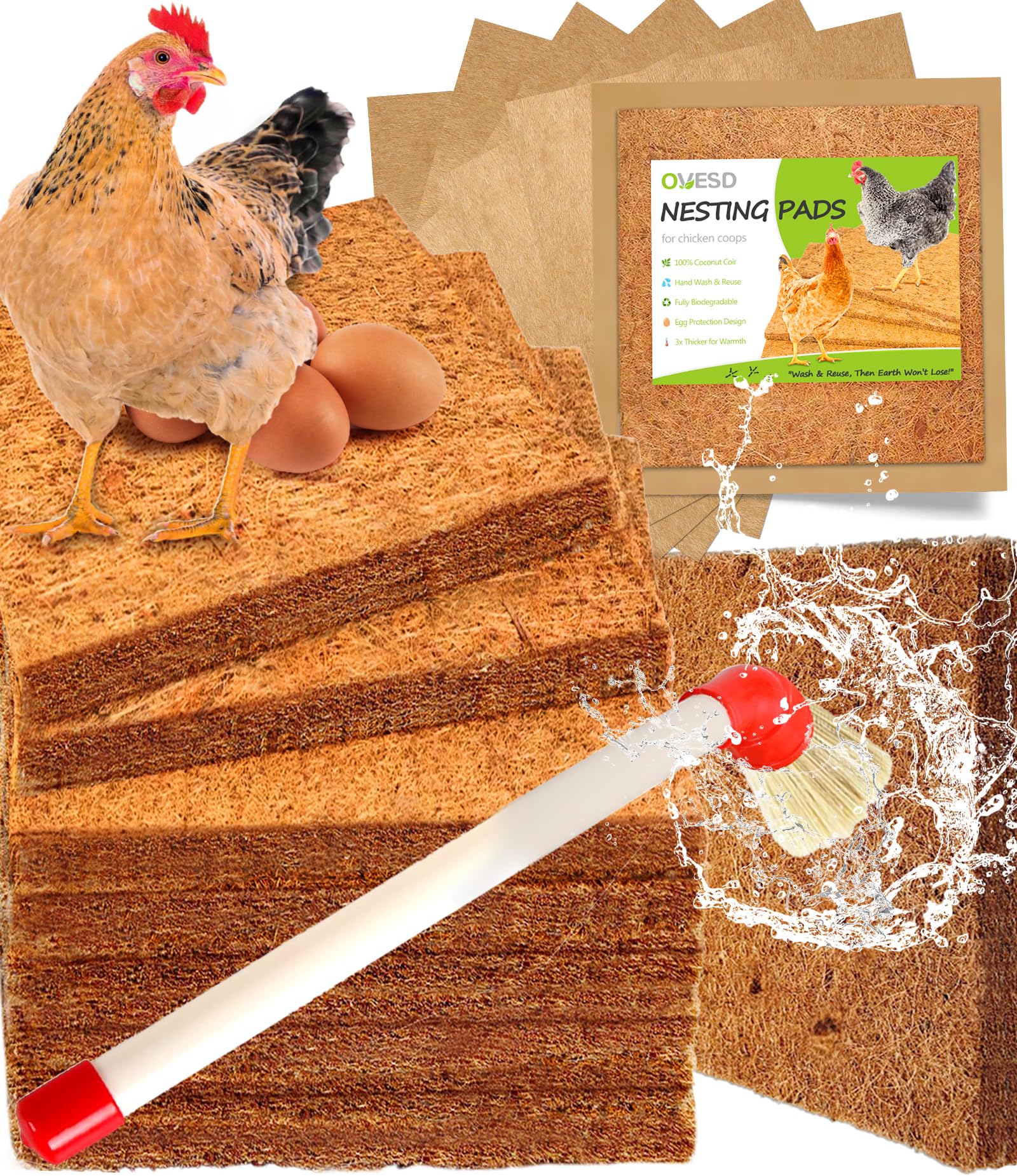 OVESD 3X-Thick Reusable Chicken Nesting Pads