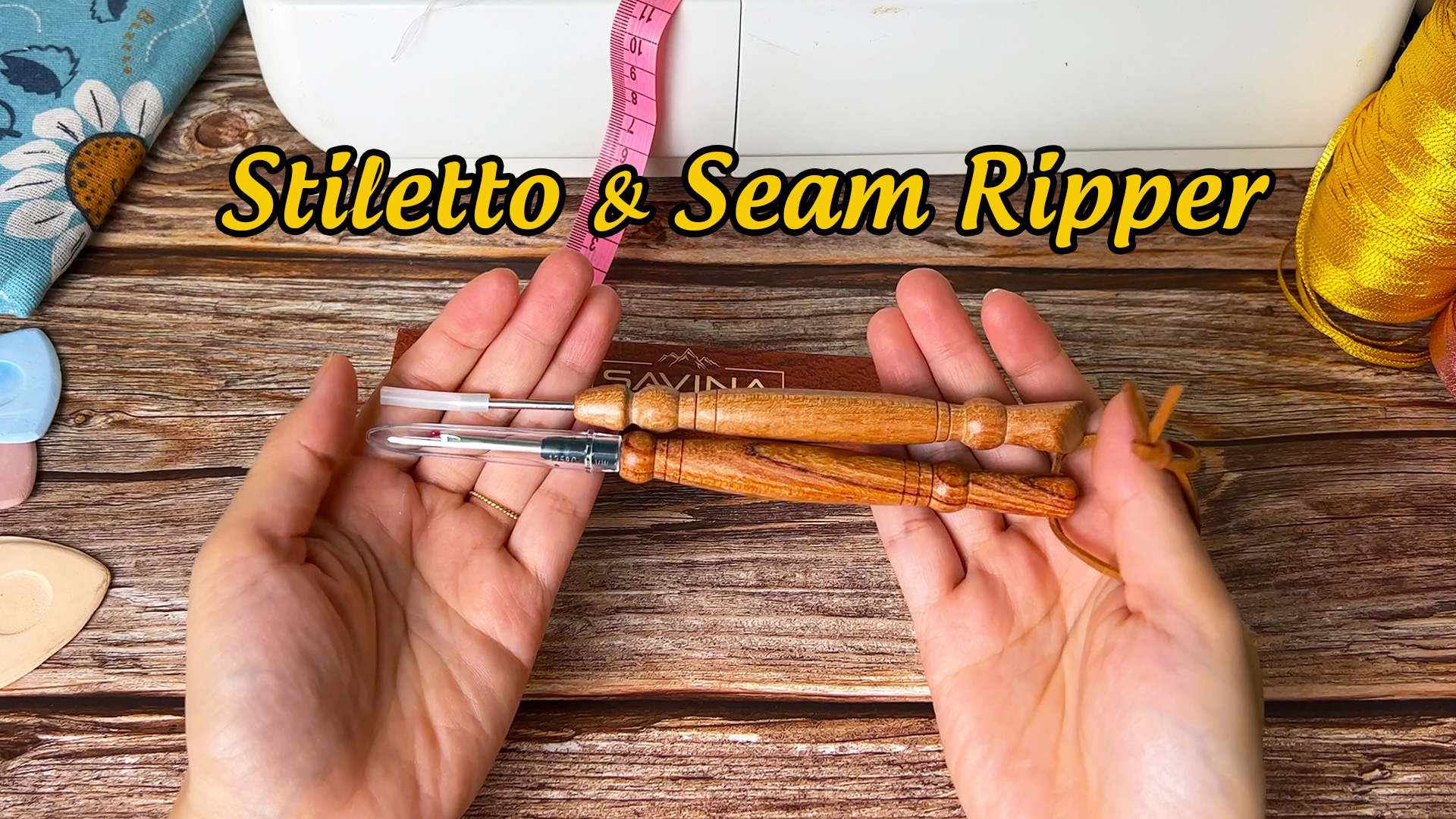 Savina Holzpressstab Für Quilting & Näharbeiten - Handgefertigtes Nähwerkzeug