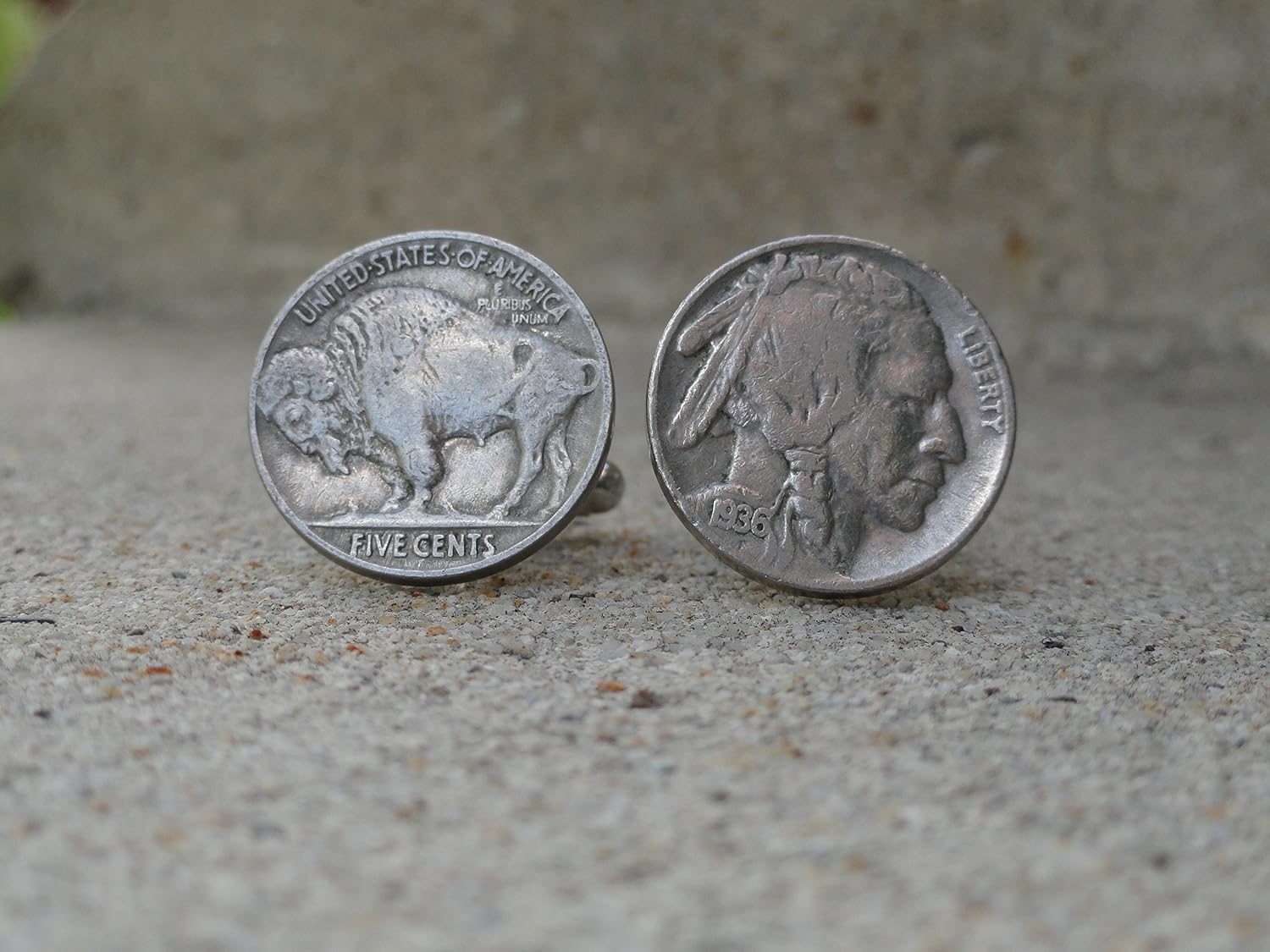 Buffalo Nickel/Indian Head Nickel Coin Cufflinks, Lapel Pins, Tie Bars, Earrings, Jewelry and Accessories