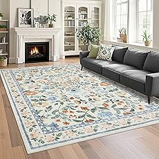 GarveeHome Washable 10x13 Area Rugs for Living Room, Modern Floral Rugs for Bedroom Non Slip, Soft Neutral Indoor Floor Carpet for Dining Room Home Office Kids Playroom Foyer Farmhouse,Taupe