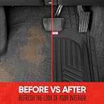 Motor Trend FlexTough Plus-2 Pièces Tapis de plancher de voiture avant- Liners de Contour Noir-Deep Dish Tapis de sol en caoutchouc lourd pour la voiture SUV Camion & Van-All Weather Protection, le modèle universel pour s'adapter