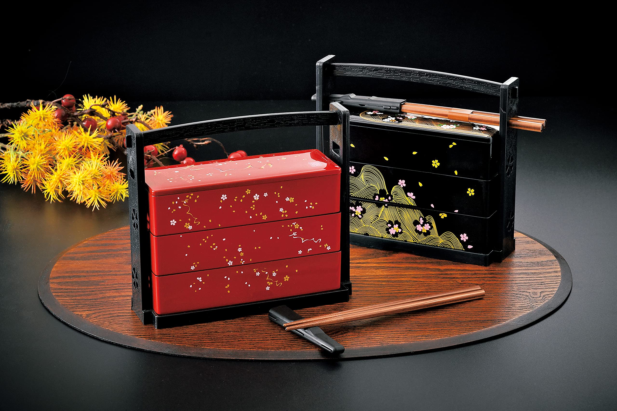 Amazon.co.jp: たつみや 手堤付弁当箱 野点弁当(600ml) さくら