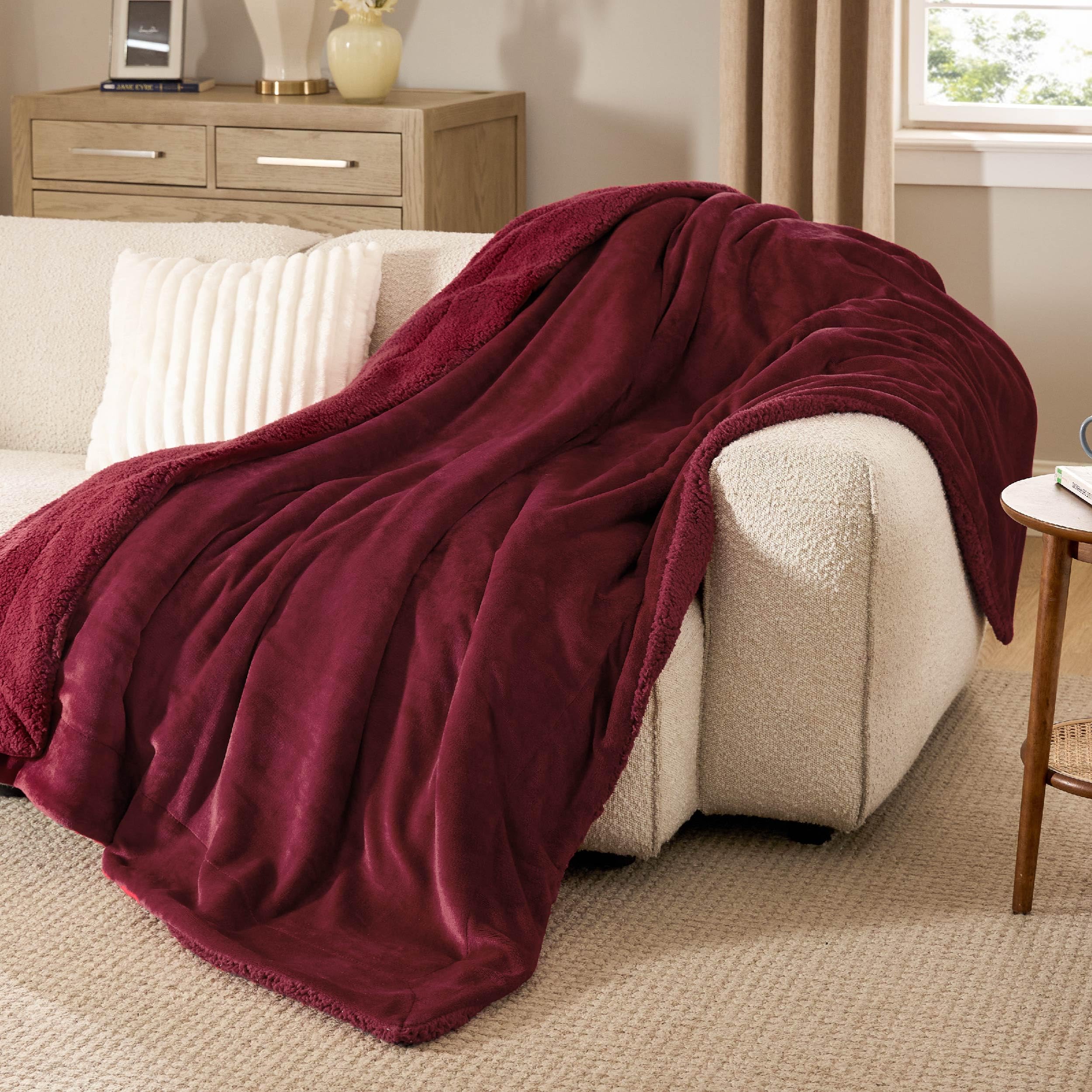 Dragon Sherpa-Decke – Magische Fantasy-Fleece-Überwurfdecke Mit Drachenmotiv, Flauschig, Blau, Queensize 228x228 Cm Für Sofa, Bett & Couch