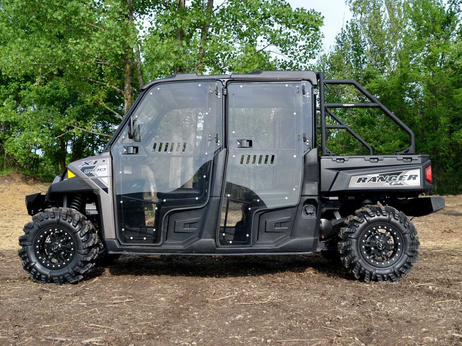 SuperATV Cab Enclosure Vented Doors Compatible with 2015-2016 Polaris Ranger XP 570 Crew (PRO-FIT Cab), 2014+ Polaris Ranger XP 900 Crew, See Fitment, 250x Stronger than Glass, Easy Install