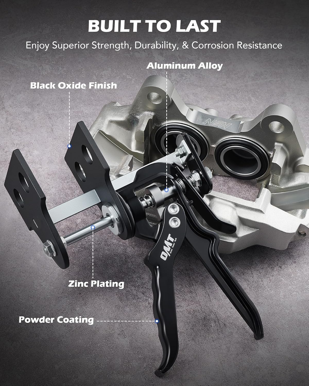 Orion Motor Tech Single Dual Quad Piston Brake Caliper Compressor, Brake Piston Compressor Tool Set for Brake Pad Replacement, Disc Brake Caliper Tool Compatible with Most Cars & Trucks, Black