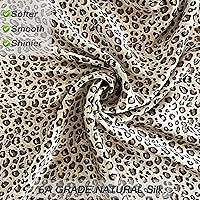 Vista 2 de Funda de almohada de seda con estampado de leopardo, tamaño Queen con cremallera oculta, fundas de almohada de seda de morera real en ambos lados