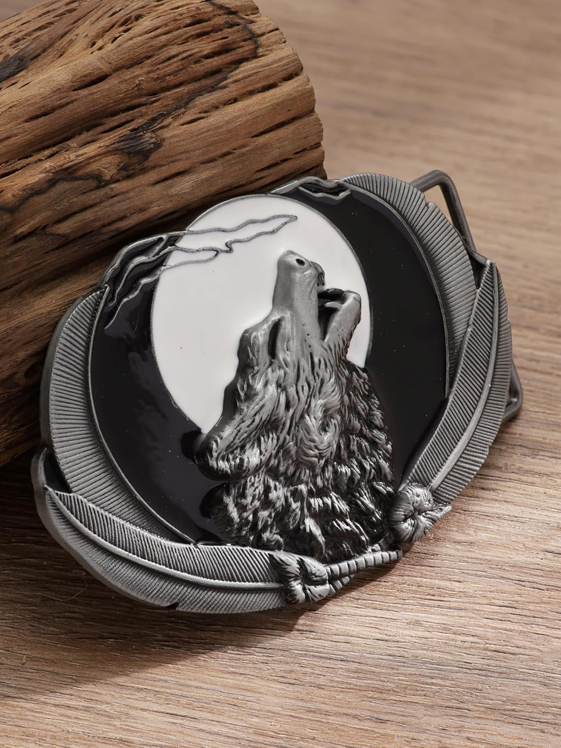 HAQUIL Vintage Silver Howling Wolf Belt Buckle Western Cowboy Forest Belt Buckle Men Jewelry - Image 4
