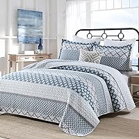 Vista 2 de SahSahCasa Juego de edredón tamaño King, edredón floral 100% algodón, juego de ropa de cama King, edredón reversible ligero de retazos para todas