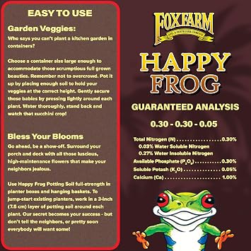Happy Frog Potting Soil, 12qt for Indoor/Outdoor Container Plants,Designed to Improve Root Efficiency, pH Adjusted for Optimal Nutrient Uptake Contains Microbes and Humic Acids (Pack of 4)