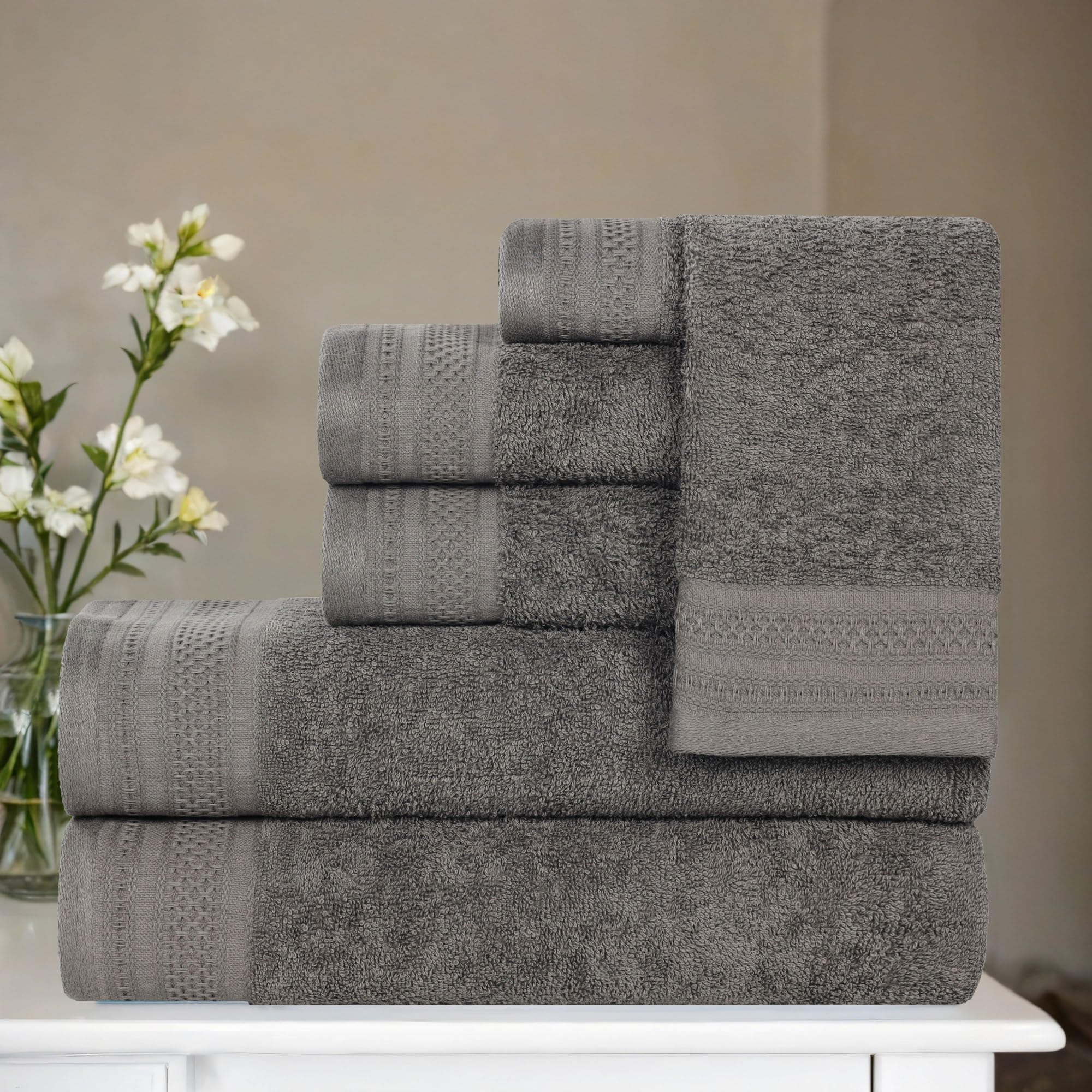 Toallas de algodón Superior Honeycomb con borde texturizado de gofre para ducha
