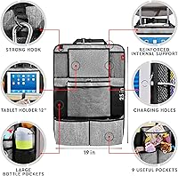 Vista 6 de Helteko Backseat Car Organizer, Kick Mats Back Seat Protector with Touch Screen Tablet Holder, Organizer for Kids, Travel Accessories, Mat 9 Storage