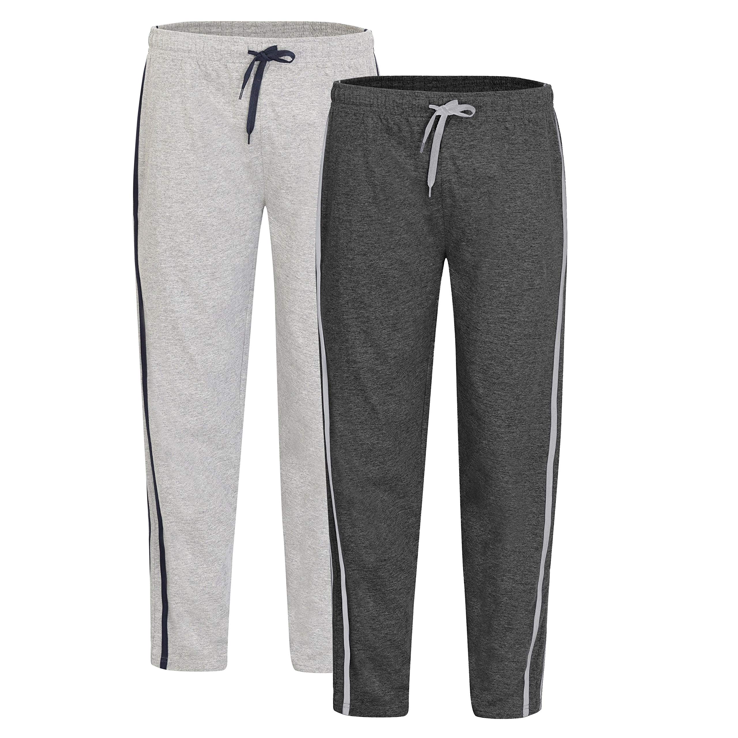 GenericMens Pyjama Bottoms Loungewear Night Pants with Pockets Up To 5XL - Pack Of 2