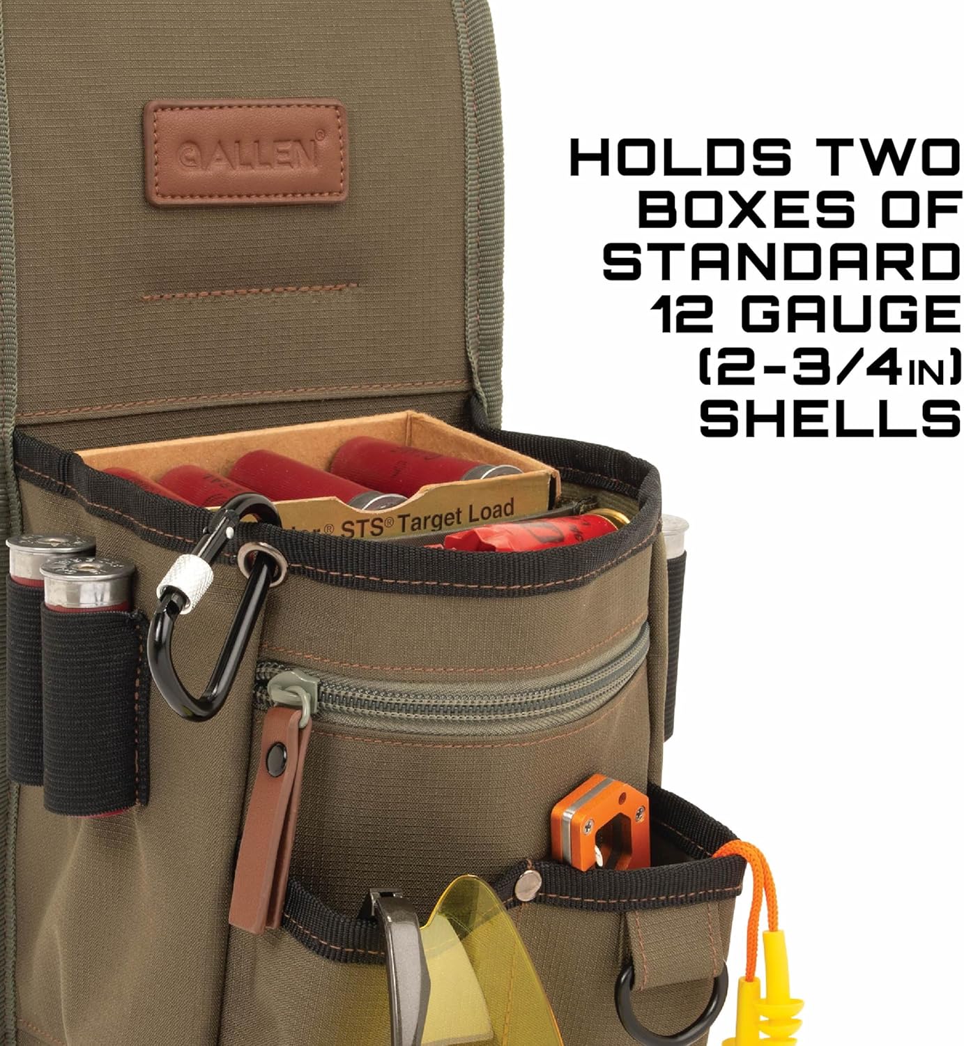 Allen Company Triumph Rip-Stop Shell Bag - Sporting Shell Bag for Clay, Trap, or Skeet Shooting - Durable Canvas Single/Double Compartment - Olive Green - Image 5