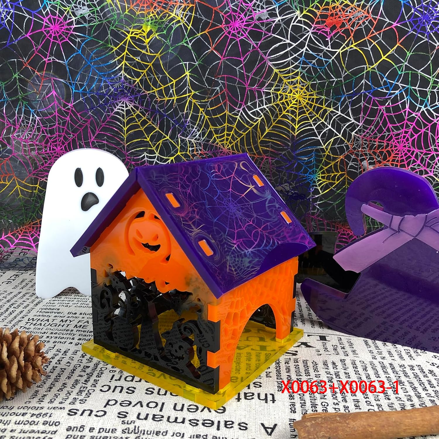 Pumpkin Ghost House Decoration Epoxy Resin Silicone MoldX0063+X0063-1