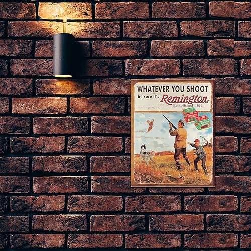 Miniatura 5 de Desperate Enterprises Señales de estaño Remington Lo que sea que dispares,2 escopetas y pato,Tablero de balas,Para rifles y pistolas,Carga del