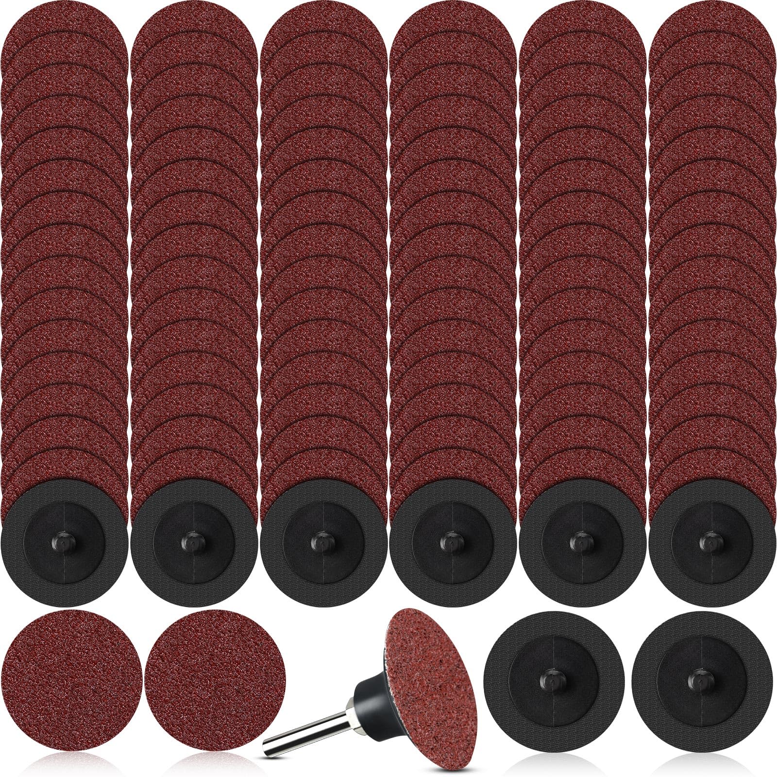 Newwiee 150 Pieces 2 Inch Sanding Discs 100 Grit Die Grinder Sanding Disc for Surface Prep Strip Grind Polish Finish Burr Rust Paint Removal Red