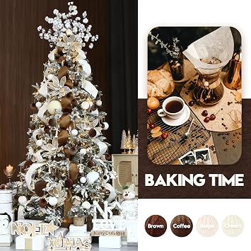 Sea Team 25-Pack Velvet Fabric Christmas Ball Ornaments, Cream