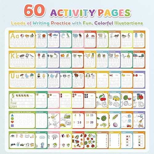 Miniatura 3 de Actividades de aprendizaje preescolar Libro de trabajo educativo Libro de seguimiento de práctica de escritura a mano de prek - Juguetes educativos