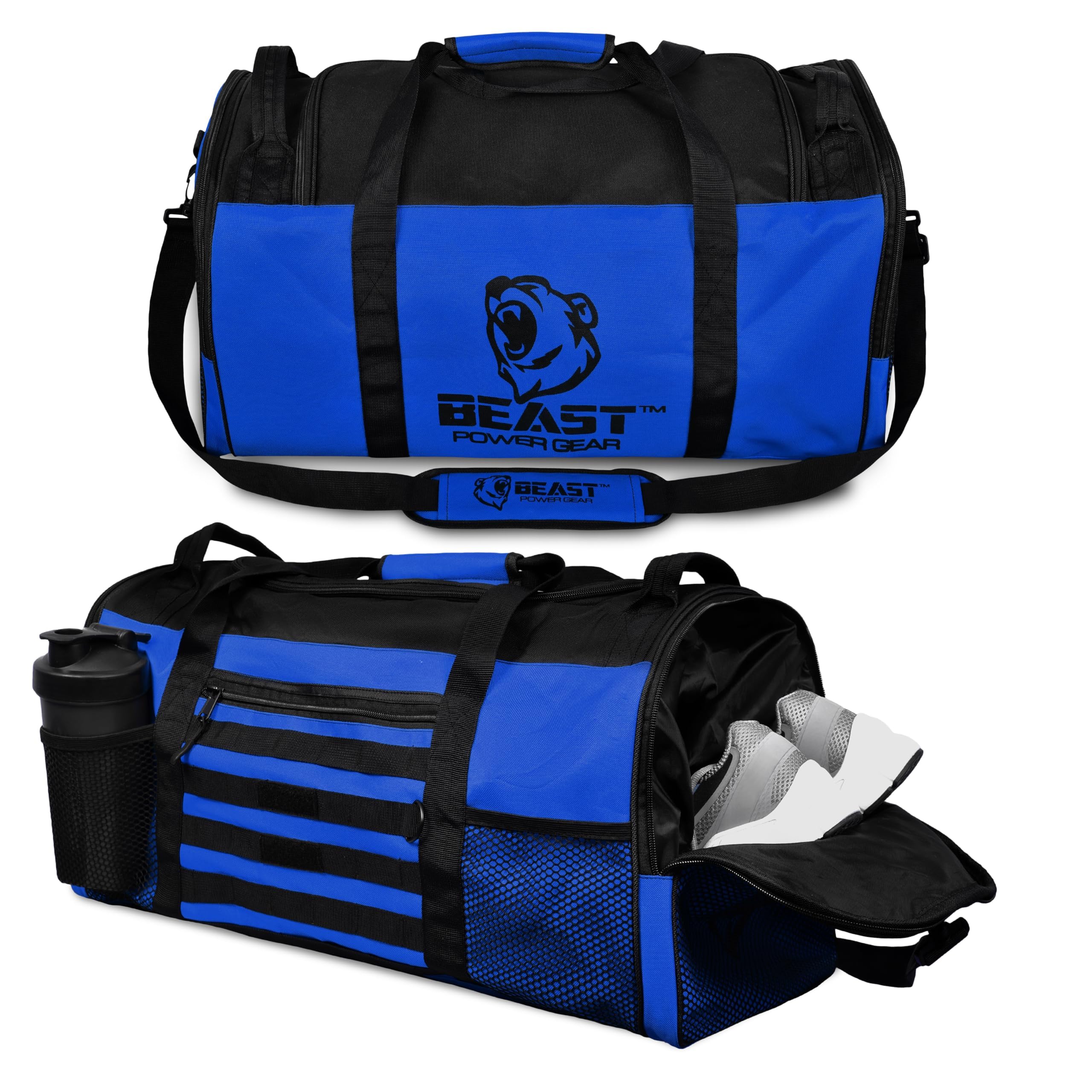 Duffle Gym Bag for Men & Women – Large Duffel Athletic Gym Boxing Bag with Shoes Compartment, Wet Pocket – Fitness,Workout,MMA,BJJ,Jiu Jitsu Gym Bag