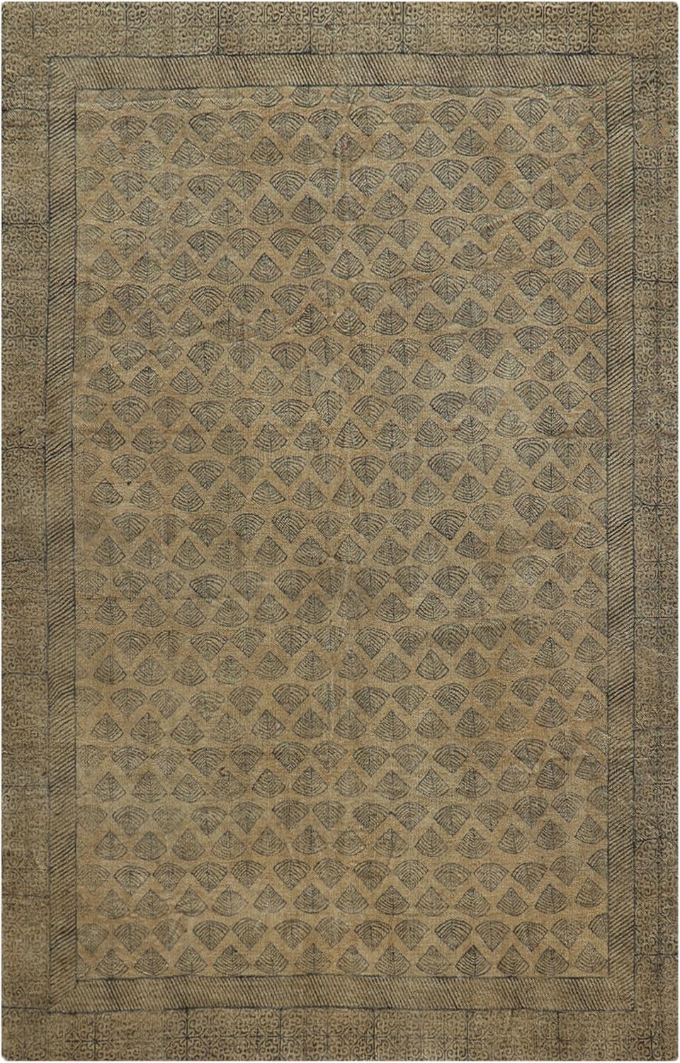 Area Rug 5x8 Kilim Rug Brown & Black Cotton Dhurrie Abstract Design 0.19 inches Stone Easy Washable Rug Hand Wash Cotton Carpet Flatweave Rug Indoor Outdoor Rugs for Living Room, Bedroom