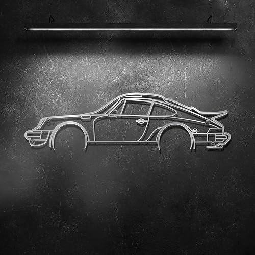 Miniatura 3 de Porsche Silhouette Metal Wall Art Living Room Art Black Metal Cutout Laser Cut