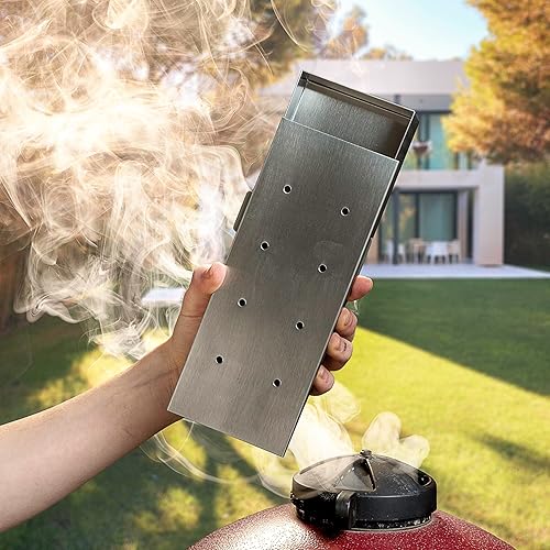 Miniatura 6 de Fire & Flavor Caja de humo prémium de acero inoxidable, transforma tus parrillas de gas, eléctricas o de carbón en un ahumador gourmet, añade sabor