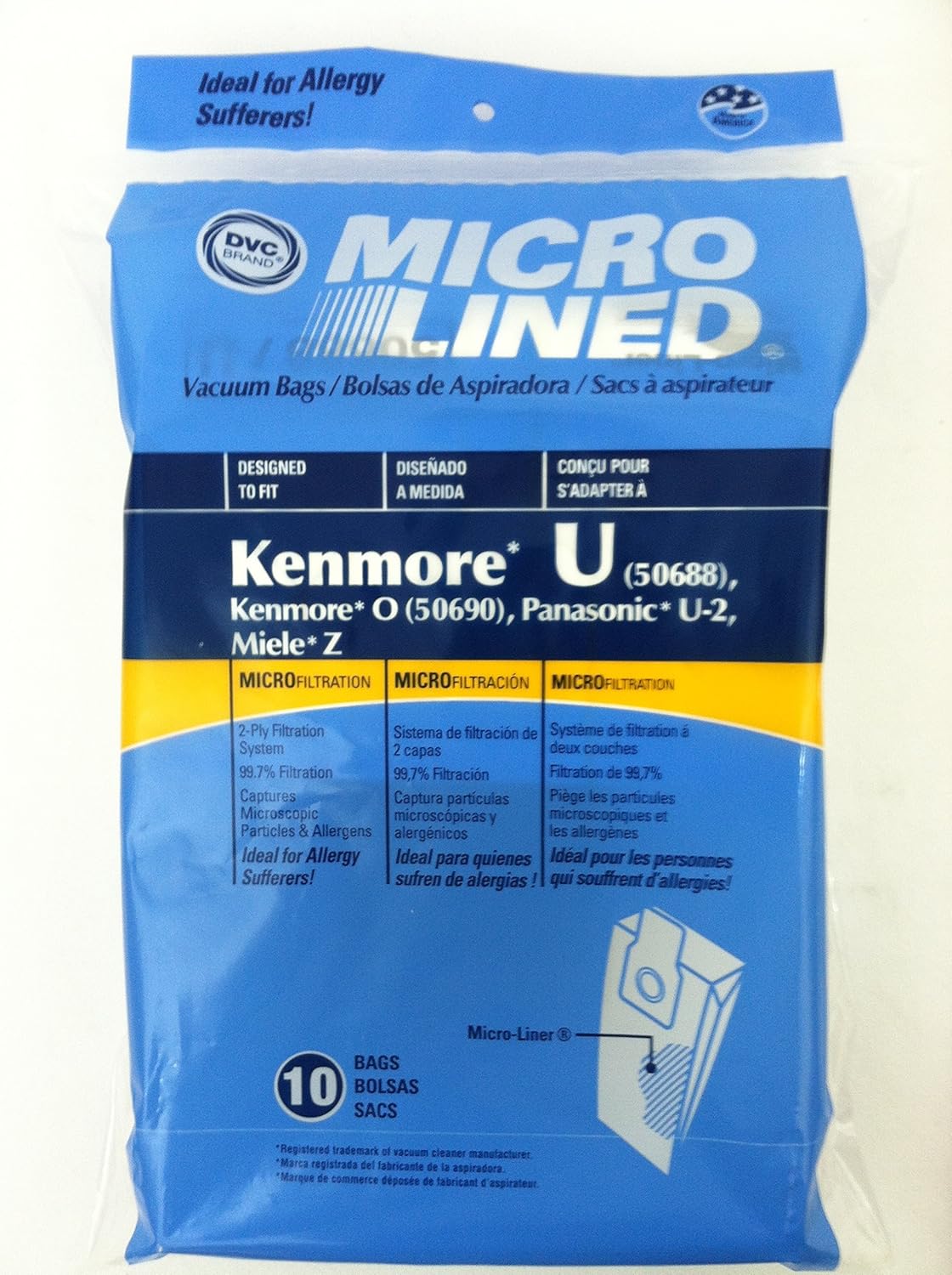 20 Bags for Kenmore Upright Vacuum 5068 50688 50690 Type U O Microlined -