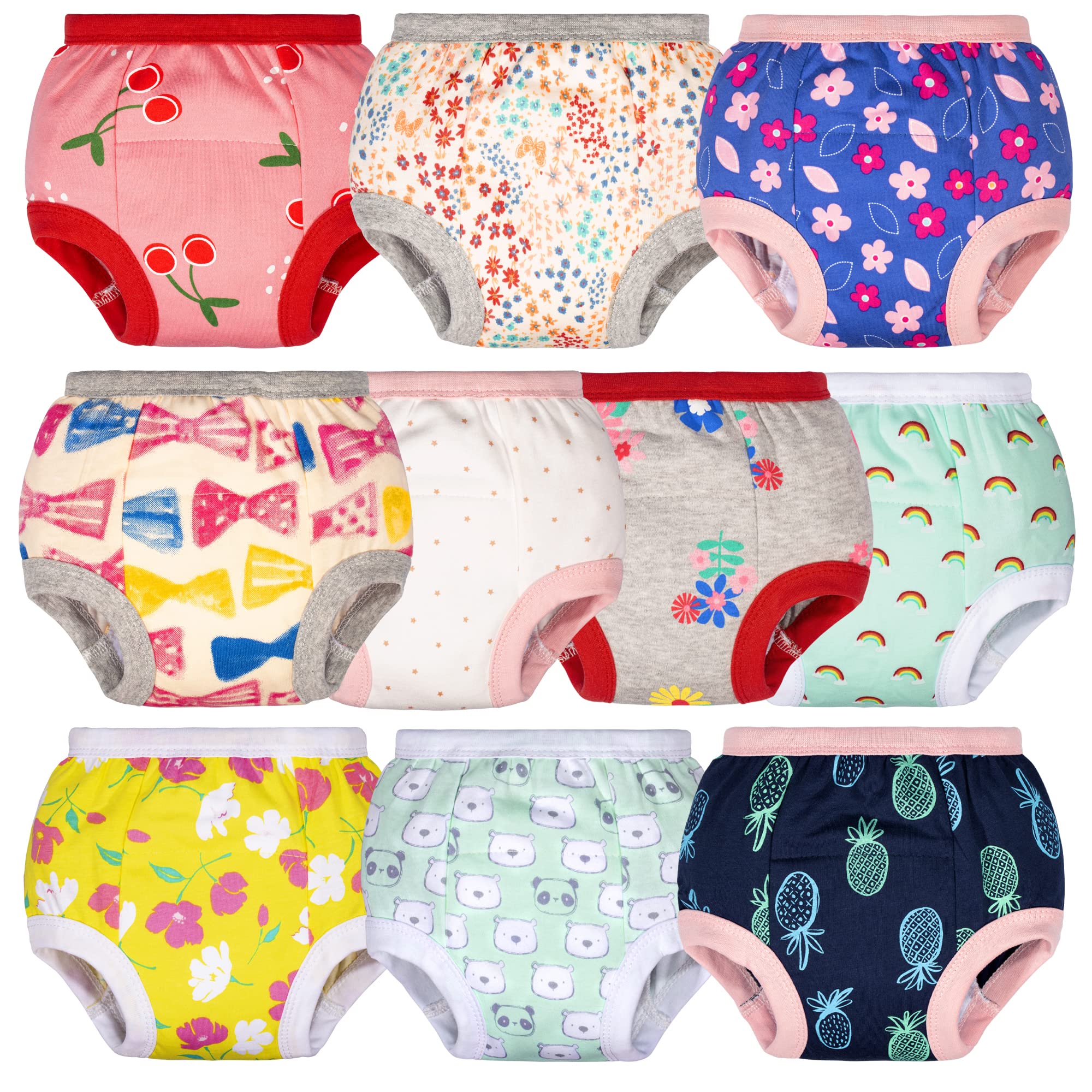BIG ELEPHANT Toddler Potty Training Pants- 100% Bawełna Unisex Baby Pee Majtki 10-pak, 12M-4T