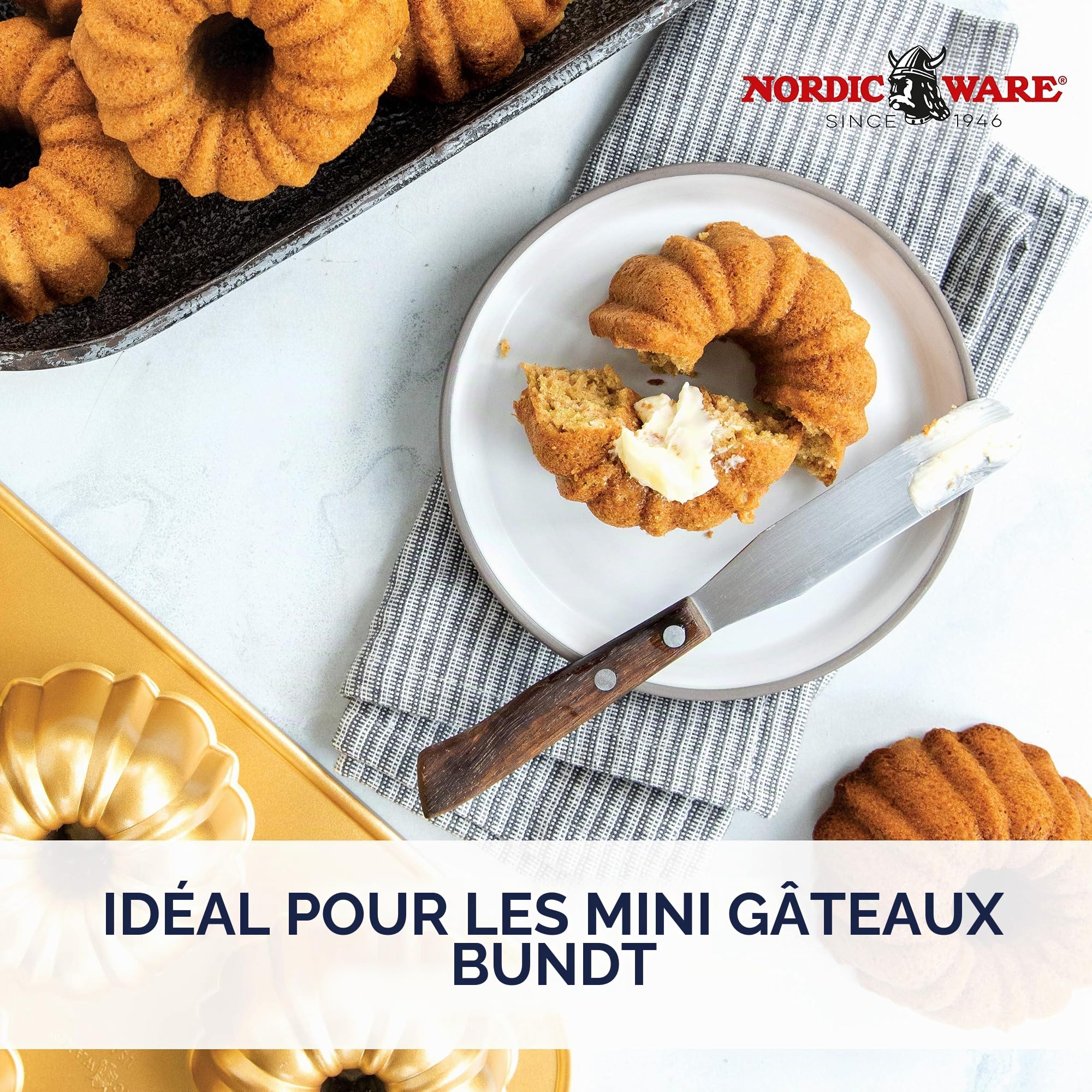 Nordic Ware Moule 6 mini Bundt® Gold
