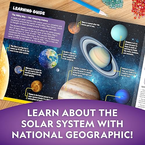 Miniatura 6 de NATIONAL GEOGRAPHIC - Luz nocturna con sistema solar de pintura de diamantes, haz tu propia luz nocturna con más de 1000 gemas para decorar, kits de