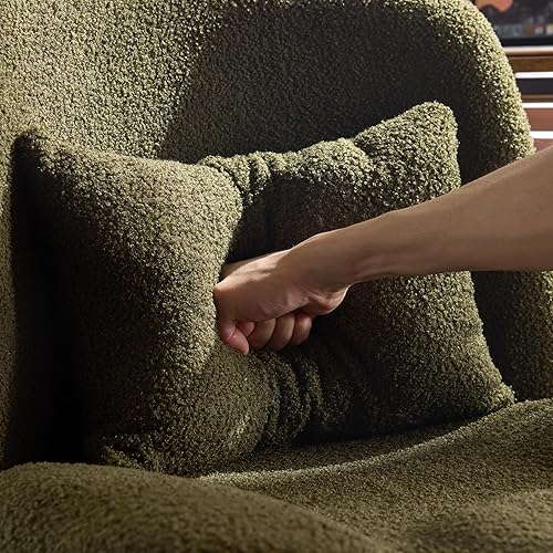 Miniatura 3 de VINGLI Silla de oficina ancha con patas cruzadas, silla de escritorio ergonómica capitoné cómoda con almohada y base dorada, doble uso con/sin Verde