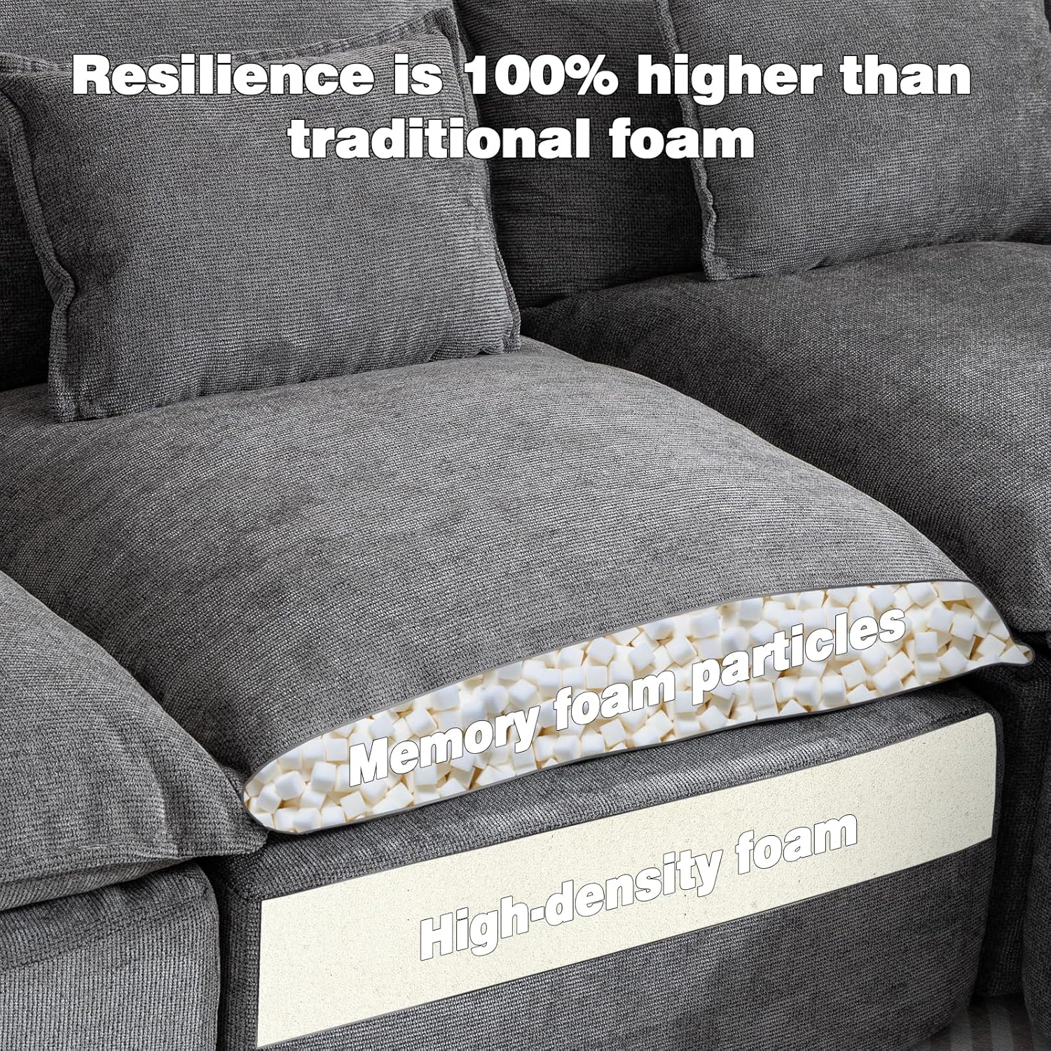 Boneless Loveseat Couch Sectional Cloud Couch Oversized Modular Sectional Sofa Modern Cloud Sofa Couches with Pillow for Living Room Bedroom