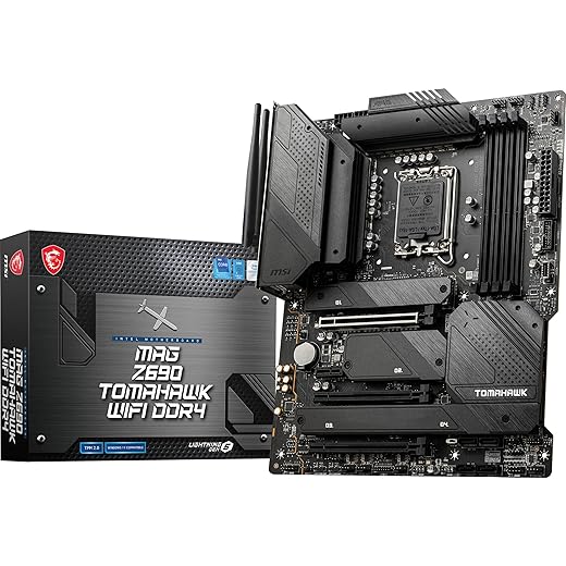 MSI MAG Z690 Tomahawk WiFi DDR4 Gaming Motherboard (ATX, 12th Gen Intel Core, LGA 1700 Socket, DDR4, PCIe 4, CFX, M.2 Slots, Wi-Fi 6E)