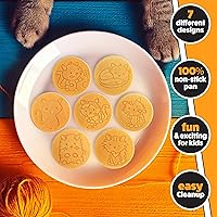 Vista 3 de Kitty Friends Sartén Mini para Panqueques - Haz 7 Diseños Únicos de Panqueques con Forma de Gato, Plancha Antiadherente para Hacer Pasteles