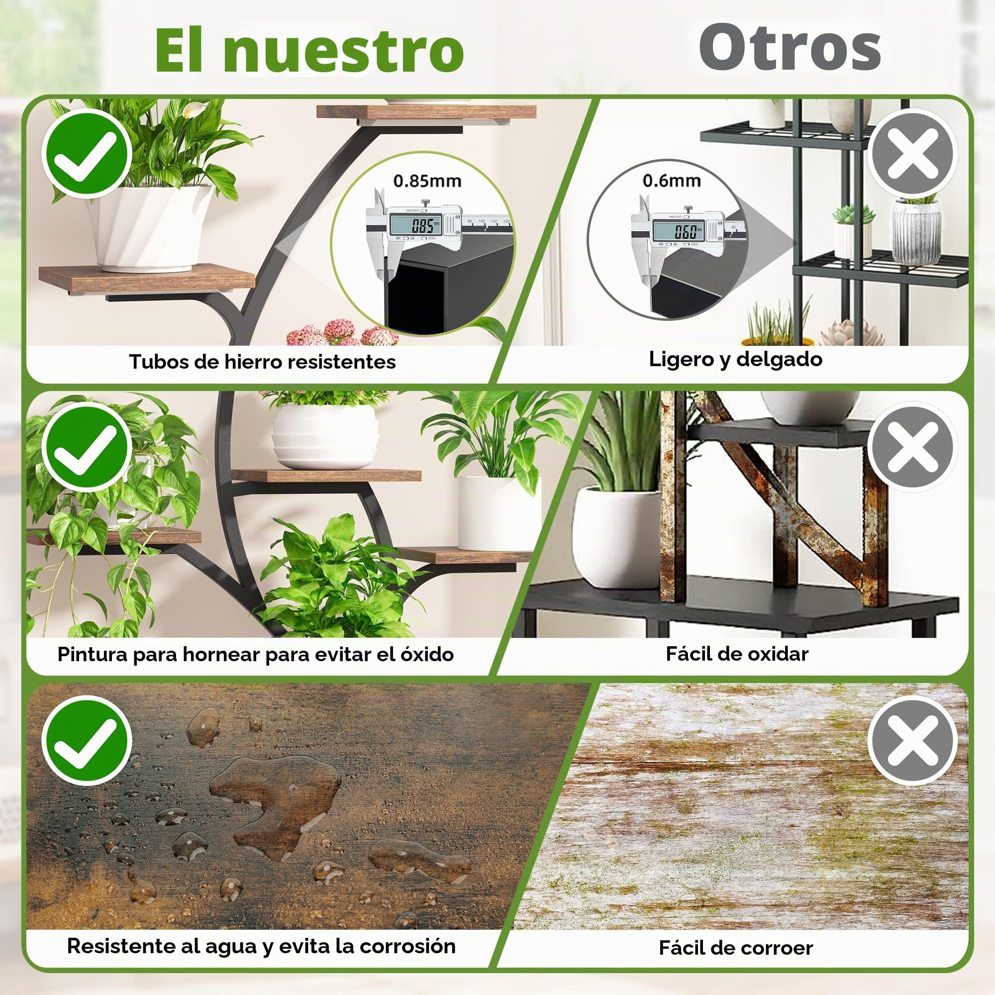BACEKOLL Soporte para plantas de interior con luces de crecimiento, 7 niveles, soportes esquineros de 44 pulgadas, estantes de metal para plantas, estante curvado para plantas para sala de estar