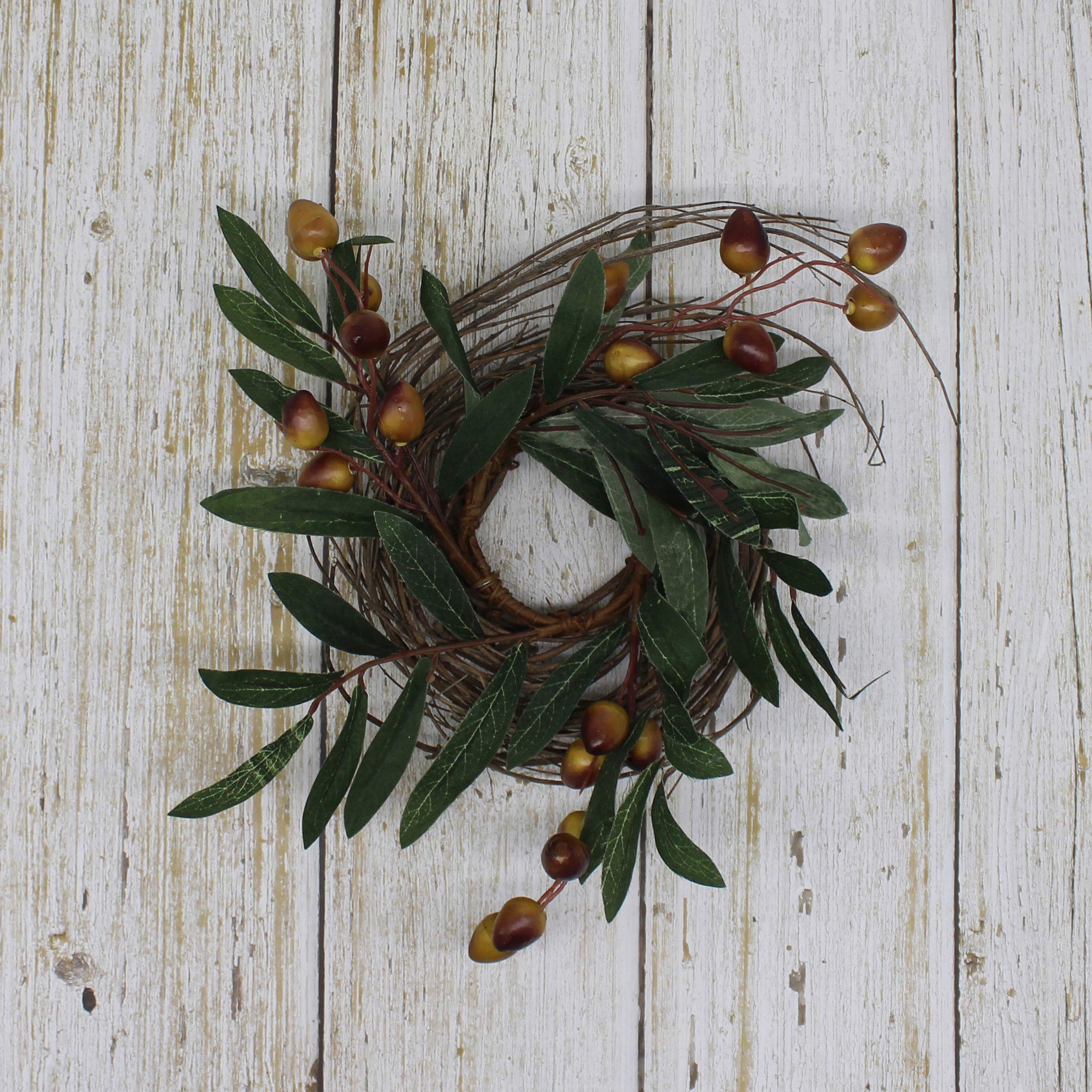 CVHOMEDECO - Ghirlanda Verde Artificiale Con Agnelli, Stile Country/Rustico - Diametro 30,5 Cm Per Porte, Pareti, Centrotavola