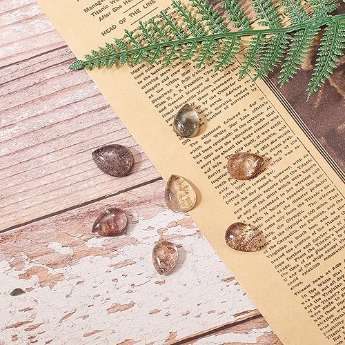 Miniatura 5 de LiQunSweet 10 piezas de piedra preciosa natural de cuarzo de lodolita de jardín con forma de gota en forma de gota para collares, pulseras y aretes,