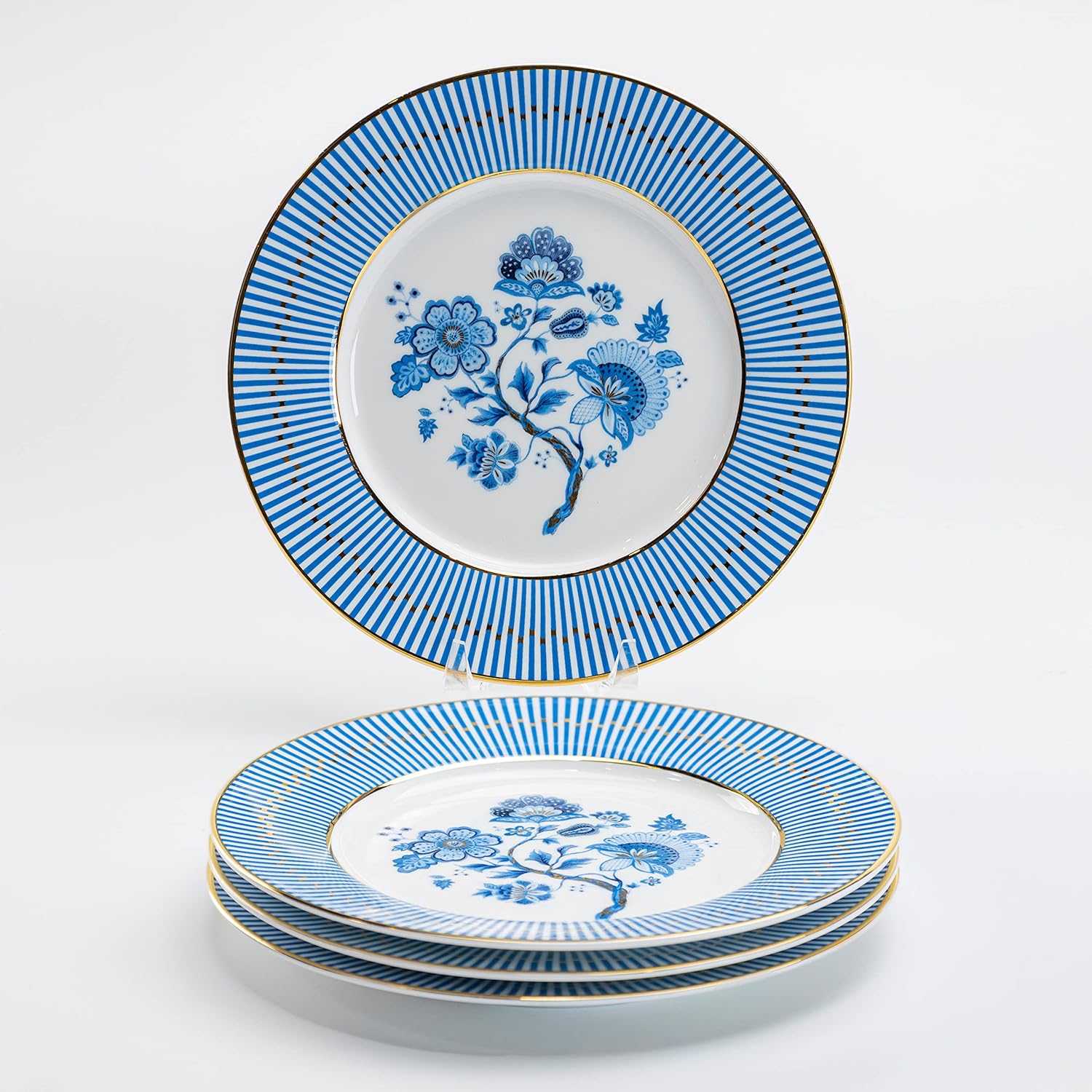 Gracie Bone China Blue Danube Dessert Plates, Set of 4 (6.75-inch)