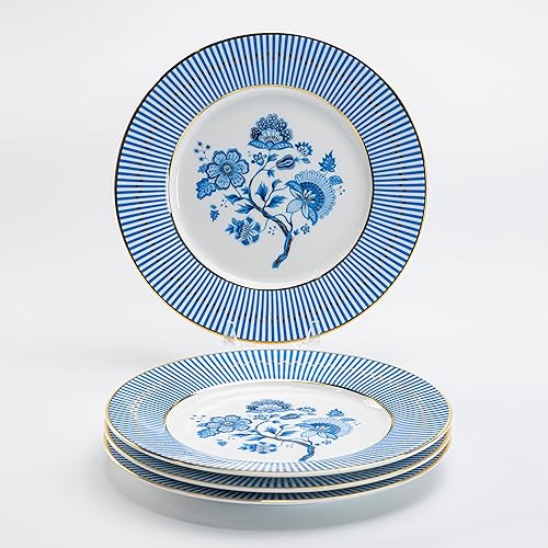 Gracie Bone China Blue Danubio - Platos de postre (6.75 pulgadas)