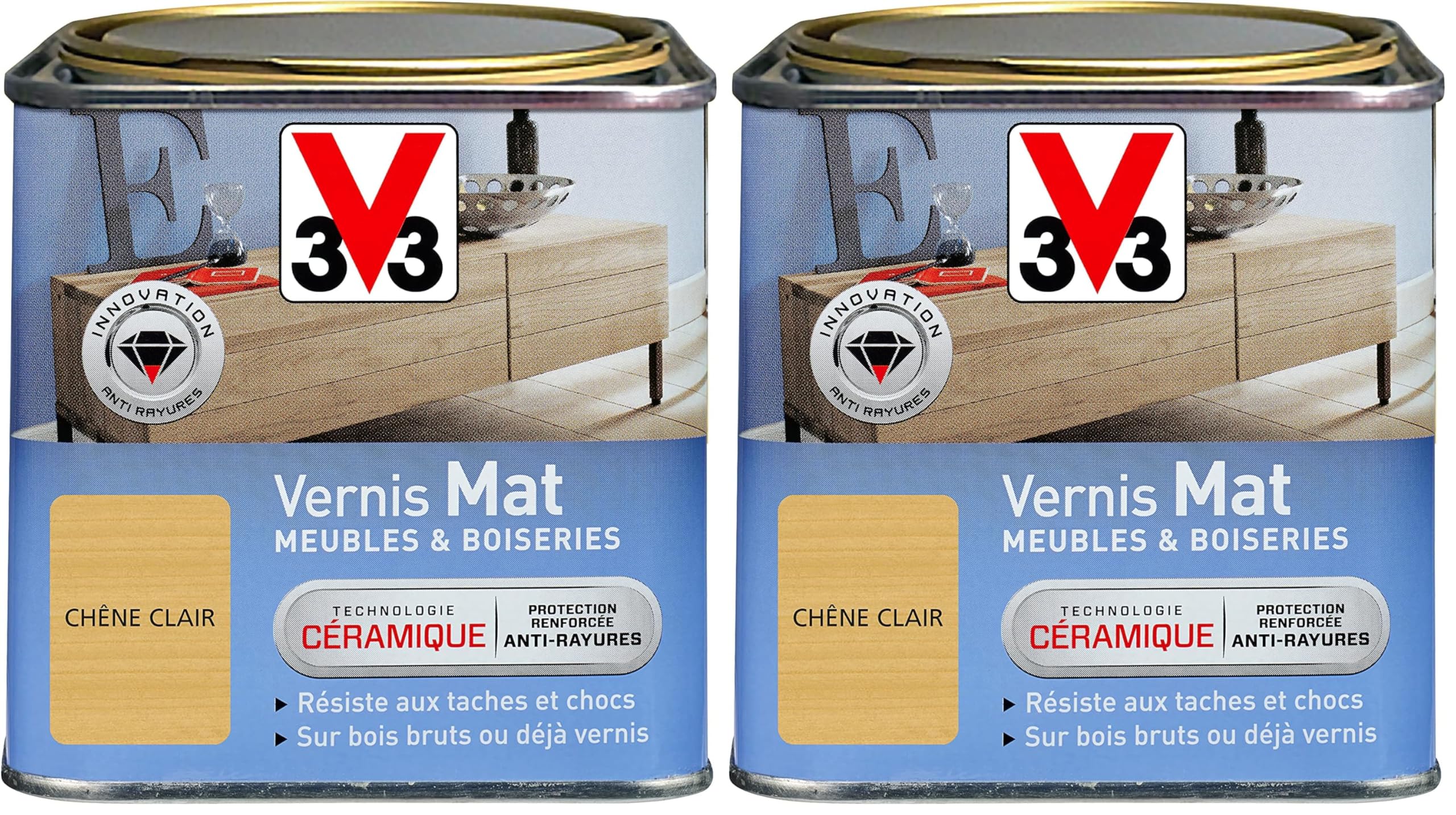 Vernis intérieur Mat V33 Chêne clair rénovation meuble bois