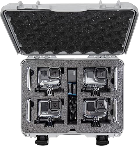 Miniatura 7 de Nanuk 910 Estuche rígido impermeable con inserto de espuma para cuatro GoPro Hero 9 y 10 - Plata