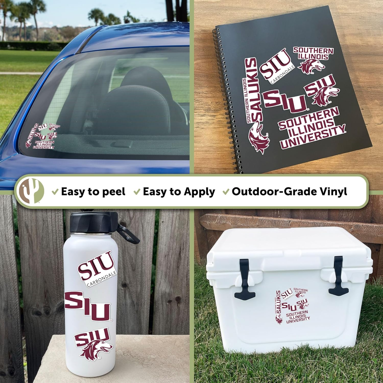 Desert Cactus Southern Illinois University Sticker SIU Salukisr Vinyl Decals Laptop Water Bottle Car Scrapbook Sheet T2 (Type 2-3) - Image 5