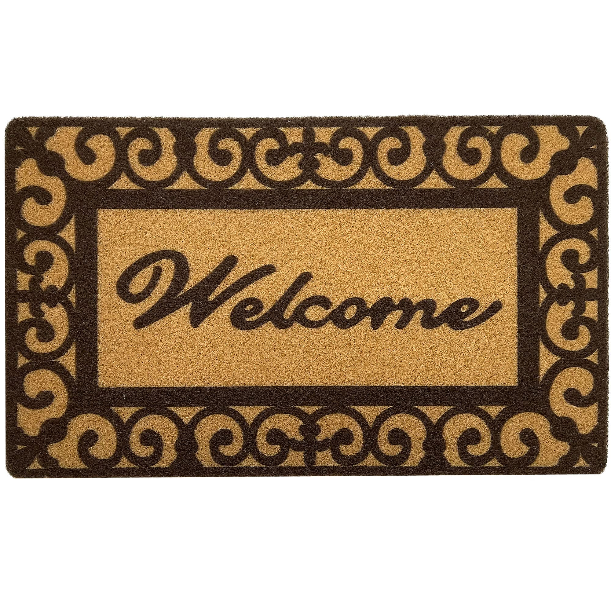 Levinis Tapete de bienvenida al aire libre, 29.5 x 17.7 pulgadas, alfombra antideslizante para todas las estaciones, resistente para uso en exteriores e interiores