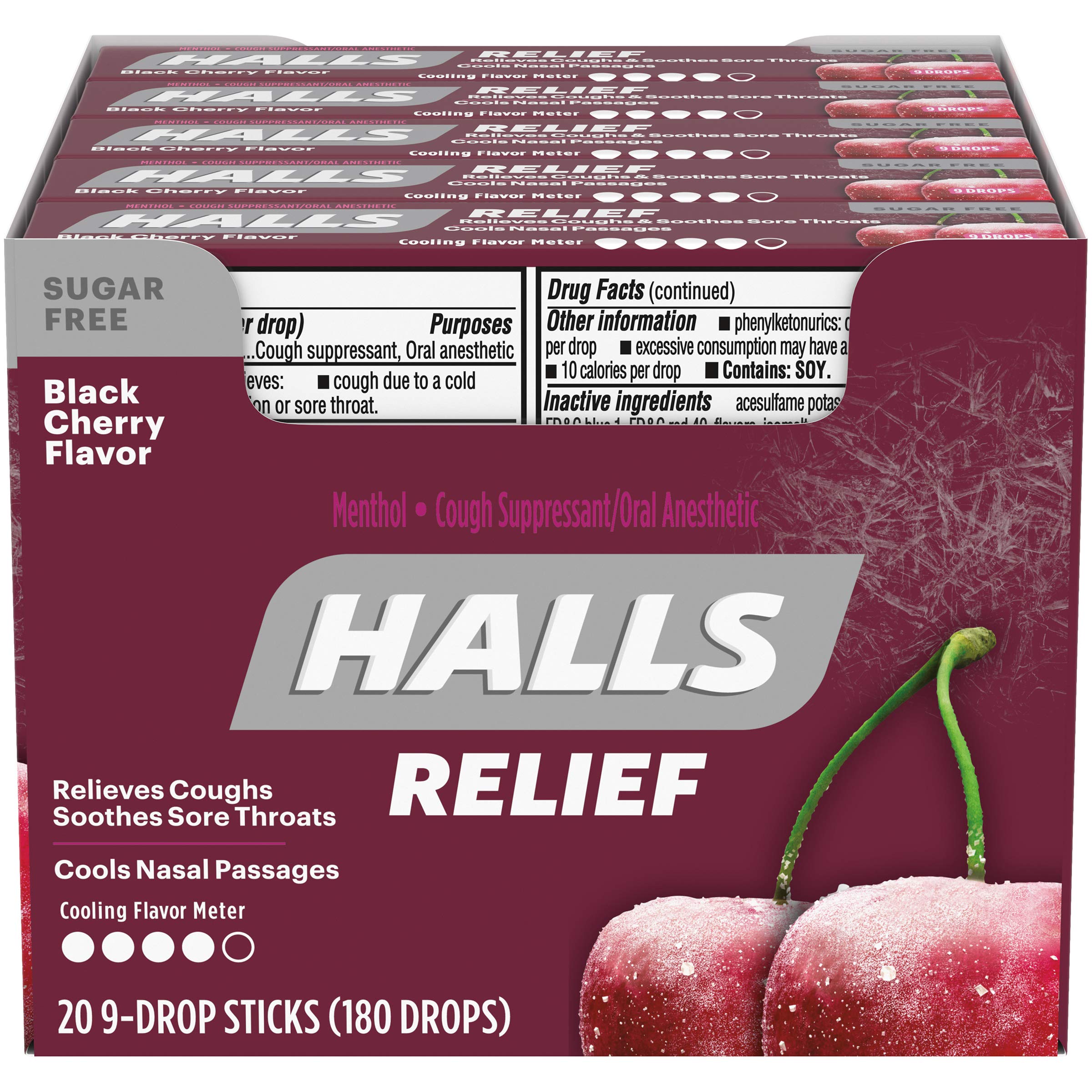 Halls Cough Drops Black
