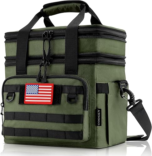 Miniatura 1 de Lonchera táctica para hombres y mujeres, bolsas de almuerzo aisladas de alta resistencia para adultos, ampliable, doble compartimento, a prueba de