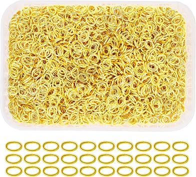 Mandala Crafts 4X3mm Gold Oval Jump Rings Jewelry Findings Metal O Rings for Jewelry Making Supplies - 5600 Small Open Jump Rings Kit for Necklace Earring