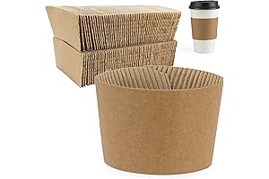 100 Pack Kraft Coffee Cup Sleeves | Insulated Coffee Cup Holder