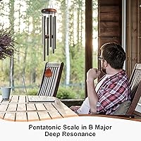 Vista 5 de Campanas de viento grandes de aluminio de 37 pulgadas para crear una atmósfera Zen, adecuadas para decoración de exteriores, jardín, patio. Campanas